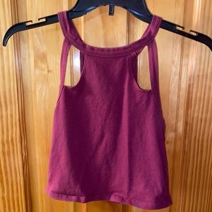 Red halter crop top